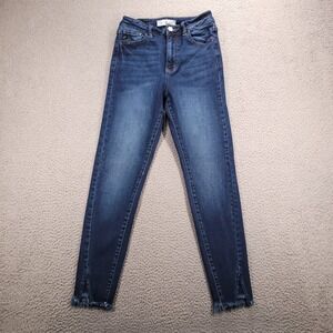 KANCAN Jeans Size 3/25 Skinny Ankle Frayed Hem Dark Wash Stretch Denim